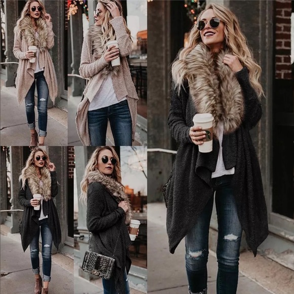 last one FAUX FUR FUZZY BLACK LOOSE SWEATER - Picture 5 of 7